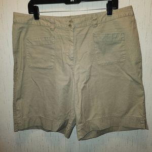 Women's size 16 J.Jill Khaki Cotton Shorts